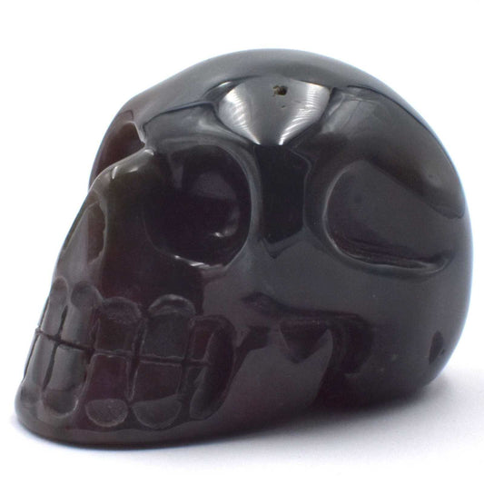 Bloodstone Crystal Skull Carving