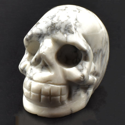White Howlite Crystal Skull Carving