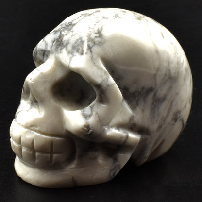 White Howlite Crystal Skull Carving