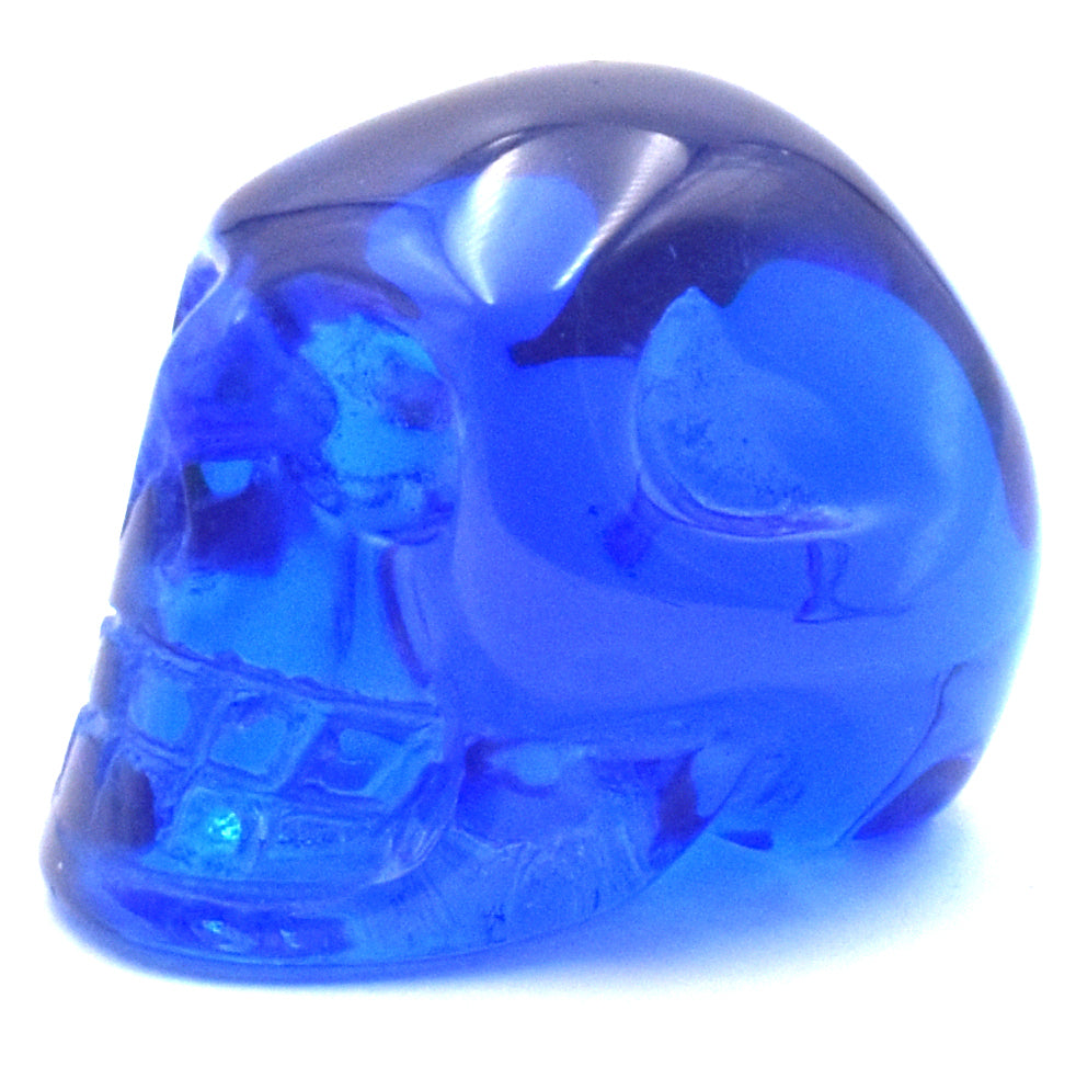 Dark Blue Obsidian Crystal Skull Carving [Man Made]