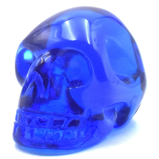 Dark Blue Obsidian Crystal Skull Carving [Man Made]