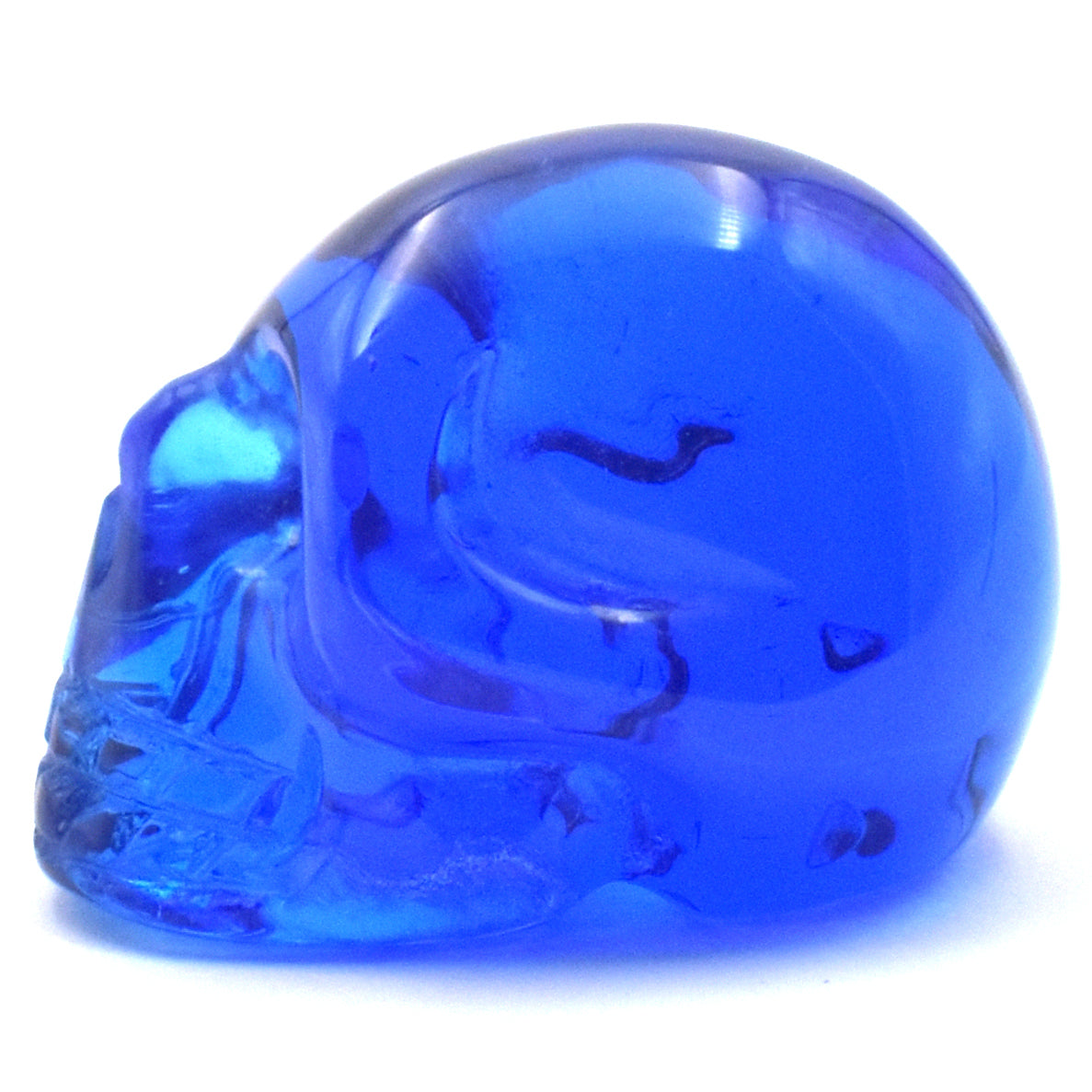 Dark Blue Obsidian Crystal Skull Carving [Man Made]
