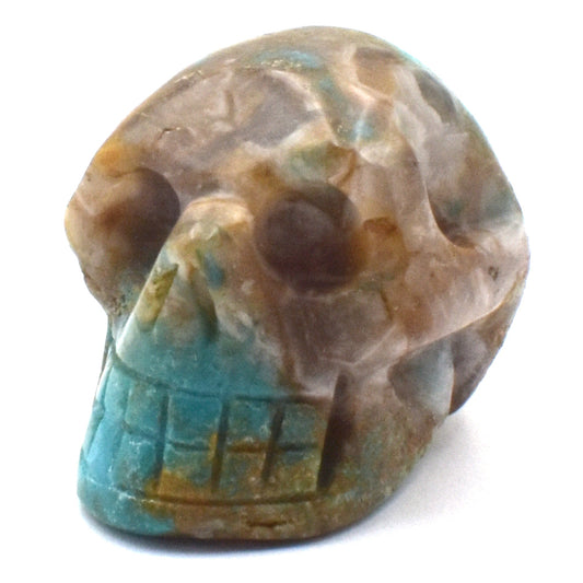 Chrysocolla Crystal Skull Carving