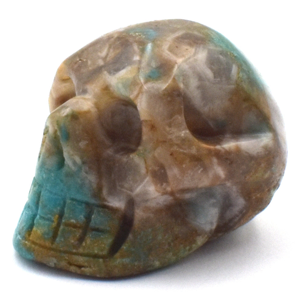 Chrysocolla Crystal Skull Carving