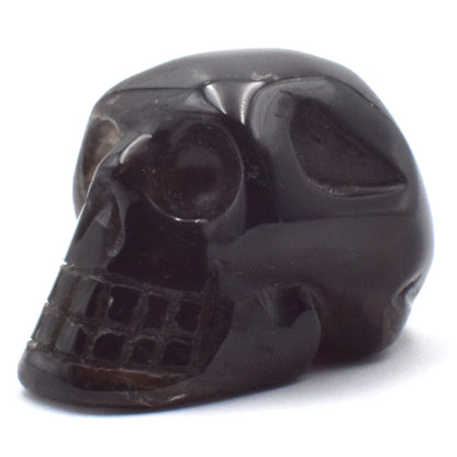 Dark Smoky Quartz Crystal Skull Carving