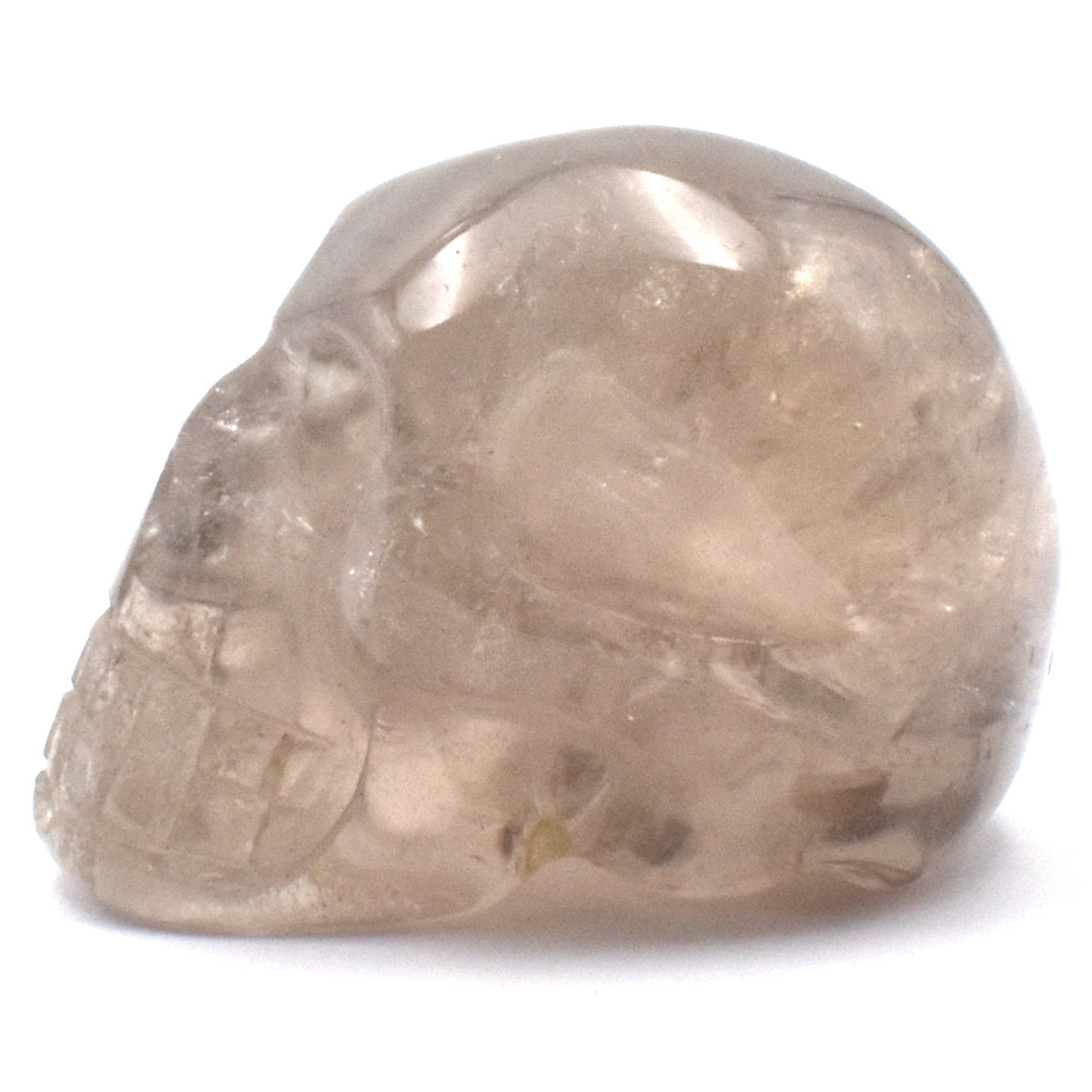Light Smoky Quartz Crystal Skull Carving