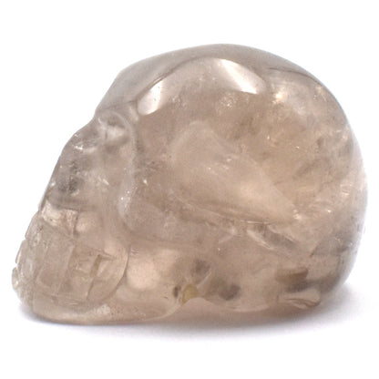 Light Smoky Quartz Crystal Skull Carving