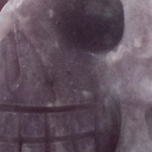 Pink Tourmaline in Quartz Crystal Skull Carving