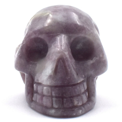 Pink Tourmaline in Quartz Crystal Skull Carving