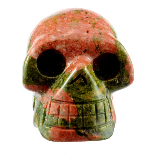 Unakite Crystal Skull Carving