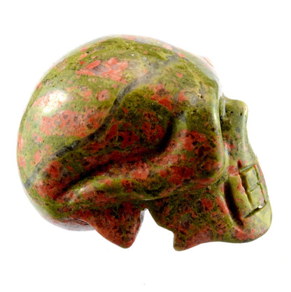 Unakite Crystal Skull Carving