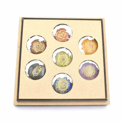 Healing Set Chakra Engraved Stone Set