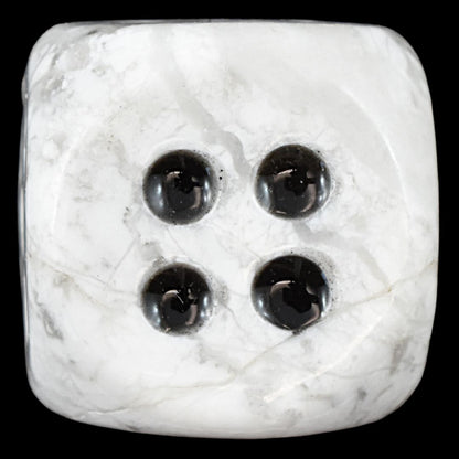 White Howlite Dice Carving