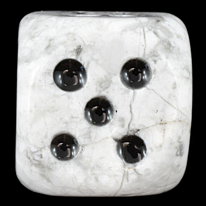 White Howlite Dice Carving