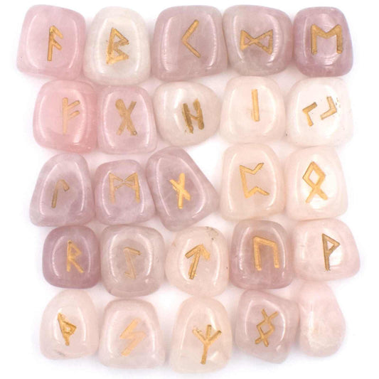 Rose Quartz Rune Stones