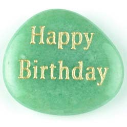 Happy Birthday Aventurine Green Word Stone