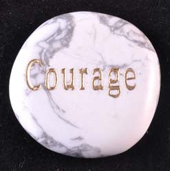 Courage Howlite White Word Stone