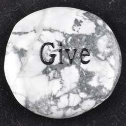 Give Howlite White Word Stone