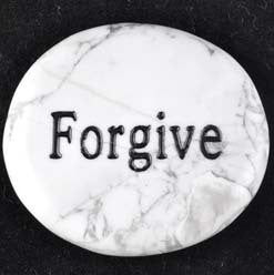 Forgive Howlite White Word Stone