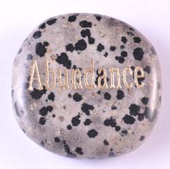 Abundance Jasper Dalmatian Word Stone
