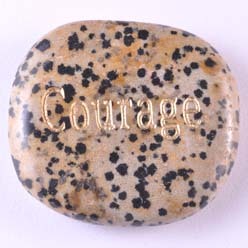 Courage Jasper Dalmatian Word Stone