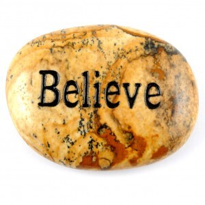 Believe Jasper Picture Word Stone