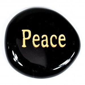 Peace Obsidian Black Word Stone