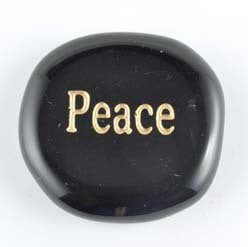 Peace Onyx Black Word Stone