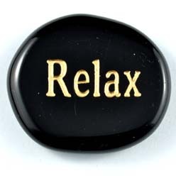 Relax Onyx Black Word Stone