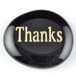Thanks Onyx Black Word Stone