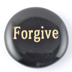 Forgive Onyx Black Word Stone