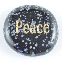 Peace Obsidian Snowflake Word Stone