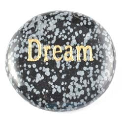 Dream Obsidian Snowflake Word Stone