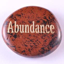 Abundance Obsidian Mahogany Word Stone