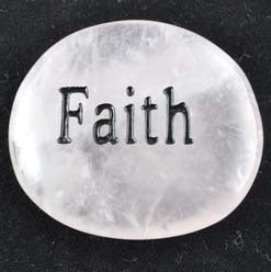 Faith Rose Quartz Word Stone