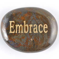 Embrace Tiger Iron Word Stone