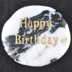 Happy Birthday Jasper Zebra Black & White Word Stone