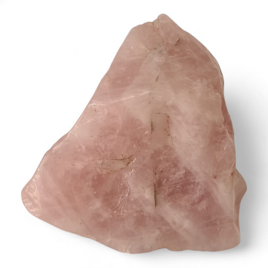 Rose Quartz Freeform Dome Shape Carving