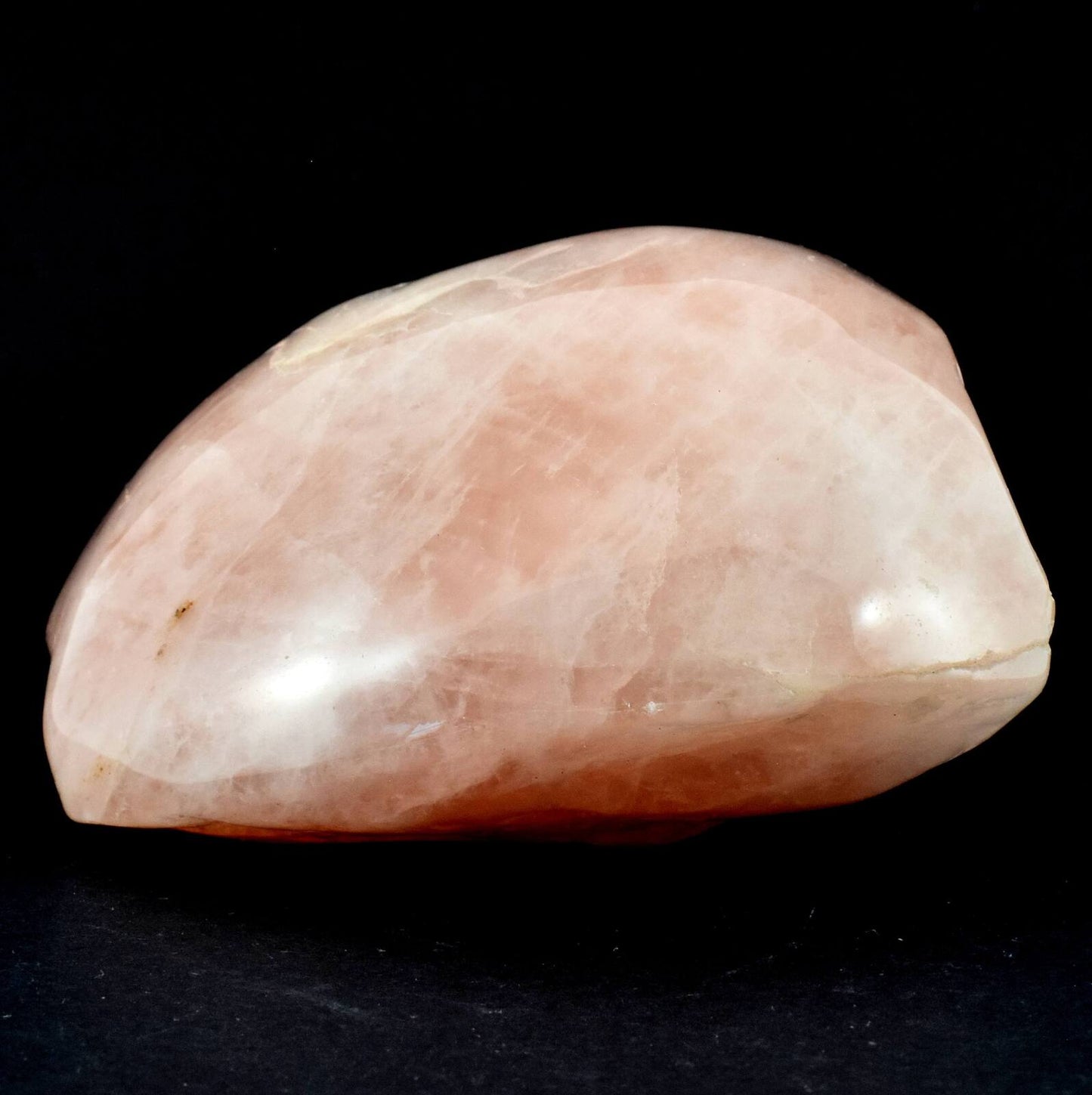 Rose Quartz Freeform Dome Shape Carving