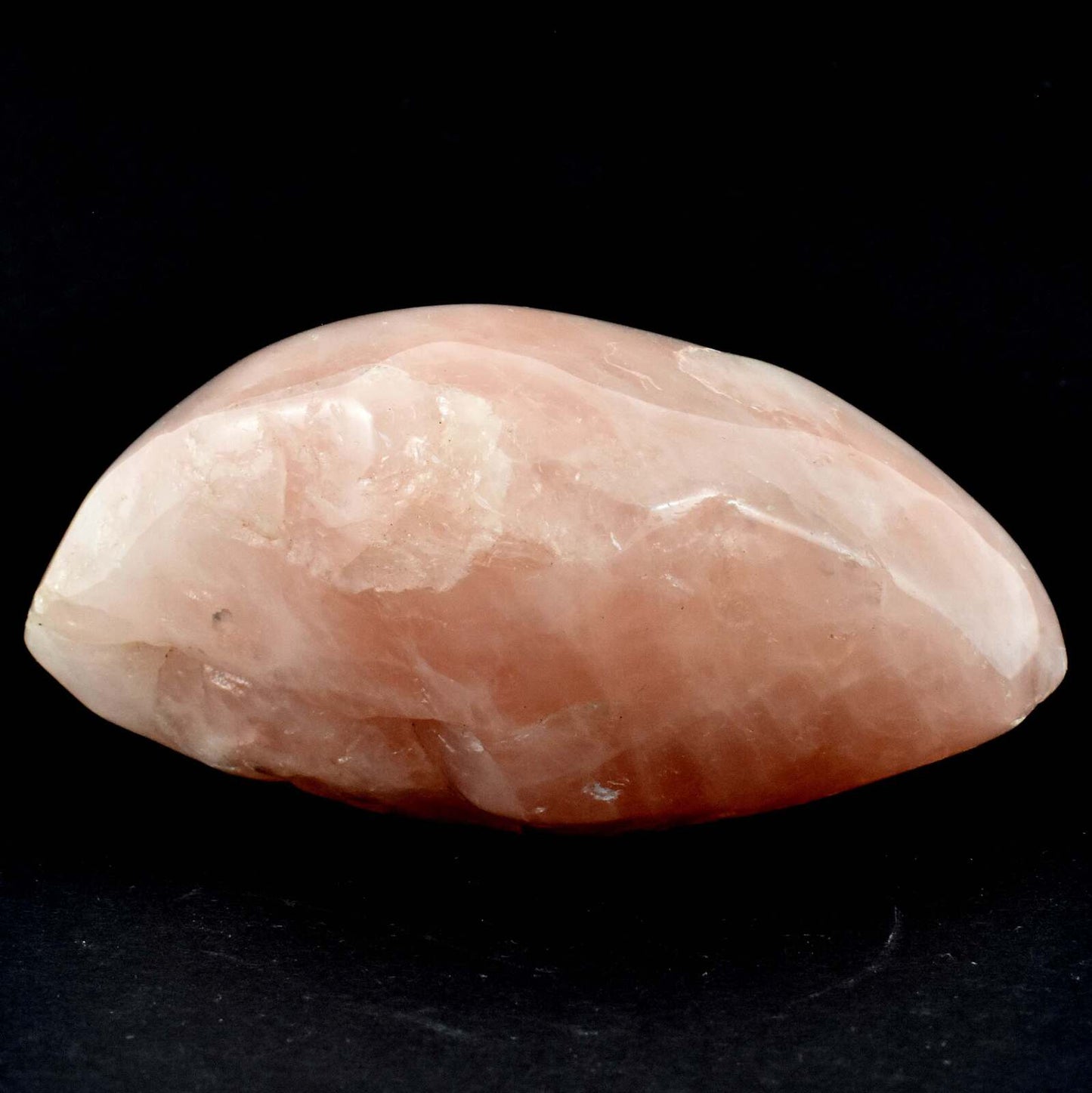 Rose Quartz Freeform Dome Shape Carving