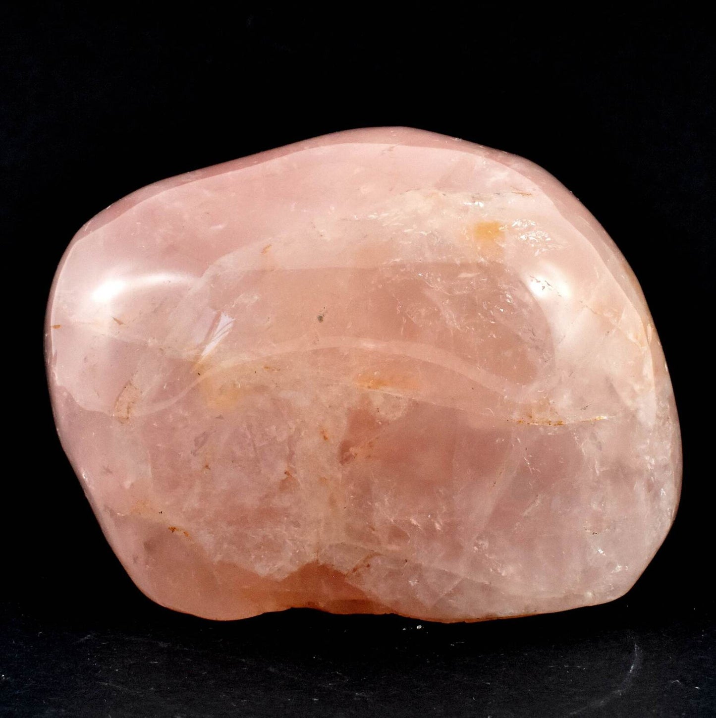 Rose Quartz Freeform Dome Shape Carving