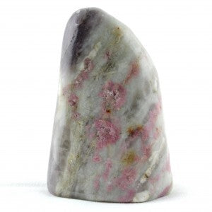 Pink Tourmaline in Quartz Freeform Shape Carving