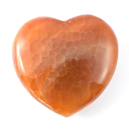 Fire Agate Heart Carving [Medium]