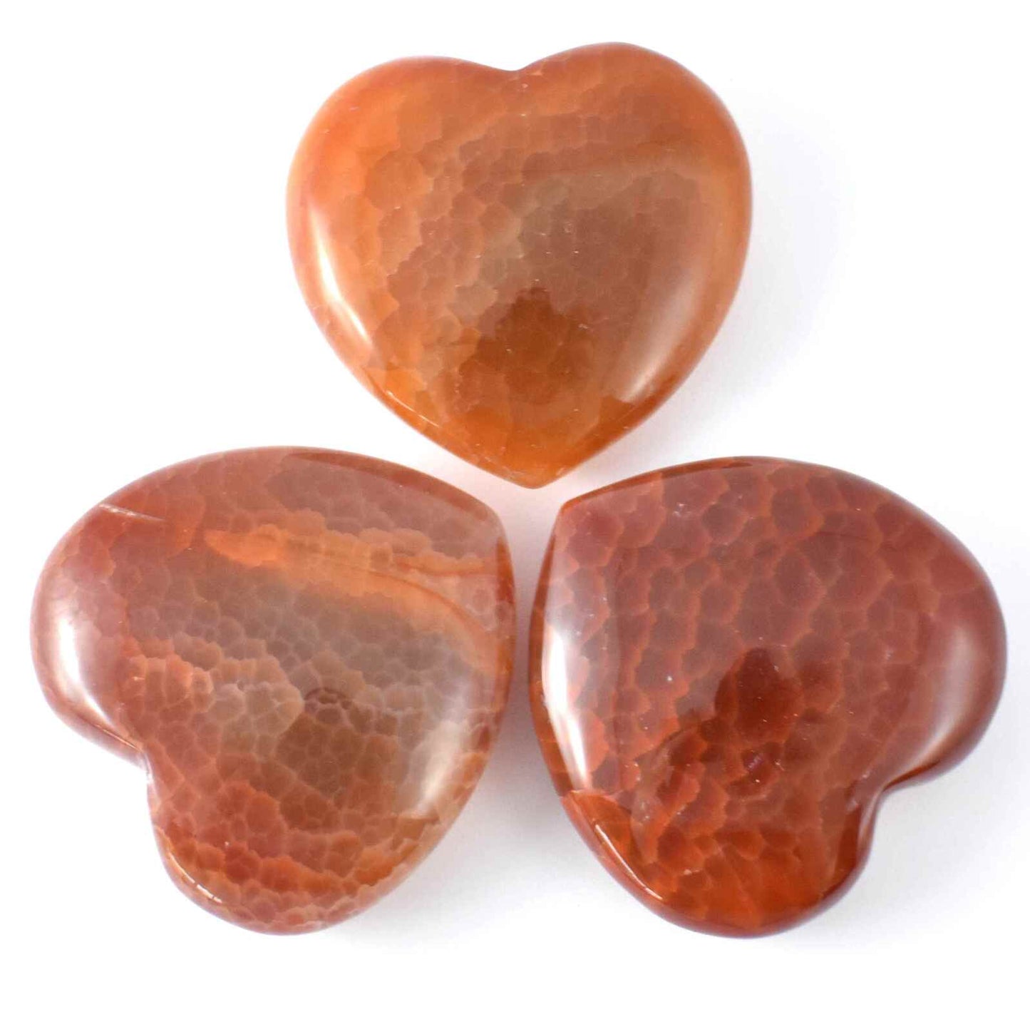 Fire Agate Heart Carving [Medium]