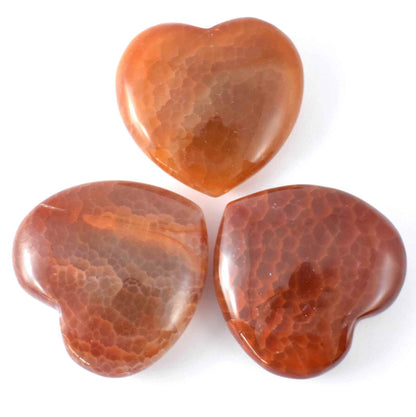 Fire Agate Heart Carving [Medium]