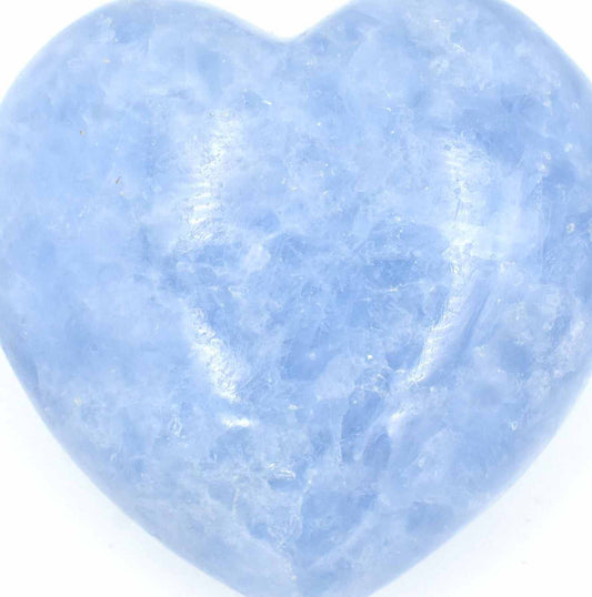 Blue Calcite Heart Carving [Medium]