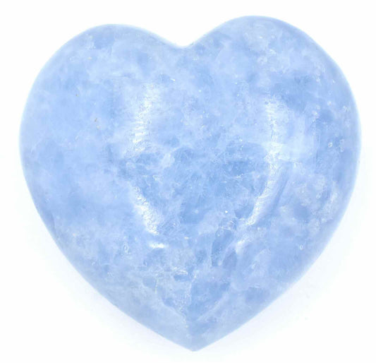 Blue Calcite Heart Carving [Medium]