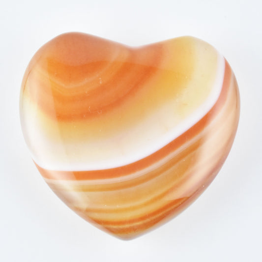 Banded Carnelian Heart Carving [Medium]