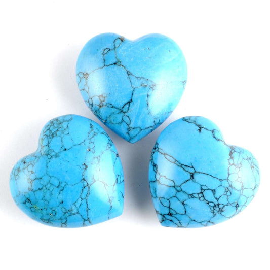 Blue Turquoise Howlite Heart Carving [Medium]