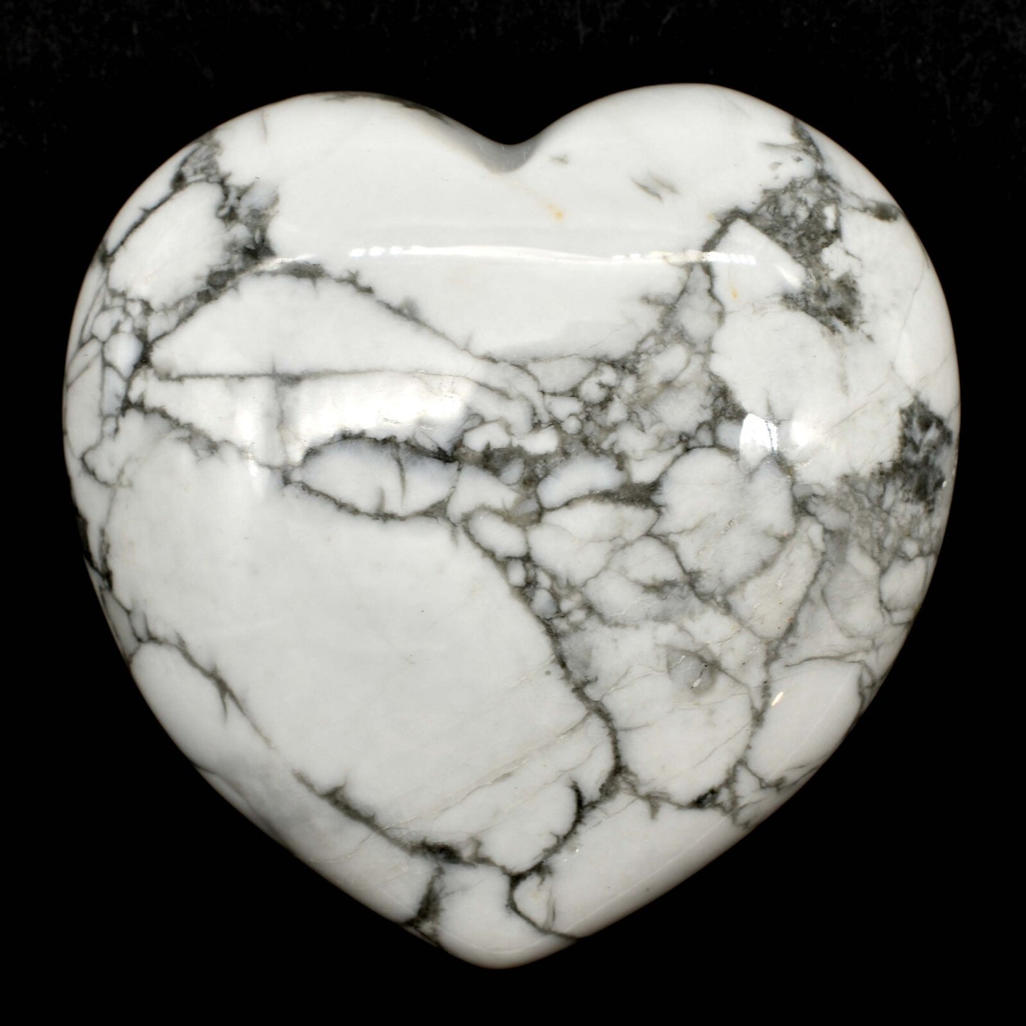White Howlite Heart Carving [Medium - Type 2]